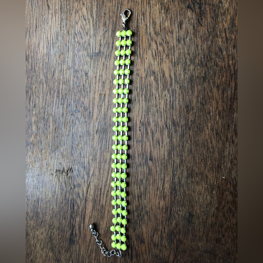 2 piece pink & line green bracelet set.